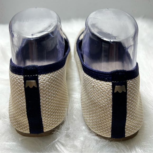 Birdies Shoes Birdies Blackbird Eggshell Navy Knit Point Toe Slip